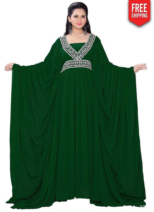 Farasha Style Kaftan With Designer Waist Belt